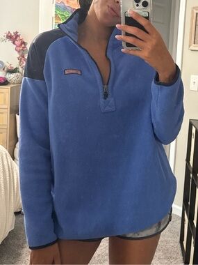 Vineyard vines Blue Quarter-Zip Fleece Pullover Sweater - Unbranded